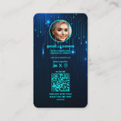 ソフトウェアエンジニアプモダンログラマーNeon Blue 名刺 (裏面)