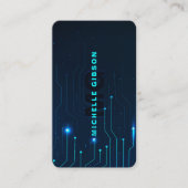 ソフトウェアエンジニアモノグラムネオンブルーテックモダン 名刺 (正面)