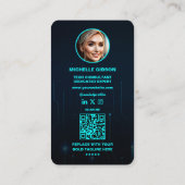 ソフトウェアエンジニアモノグラムネオンブルーテックモダン 名刺 (裏面)