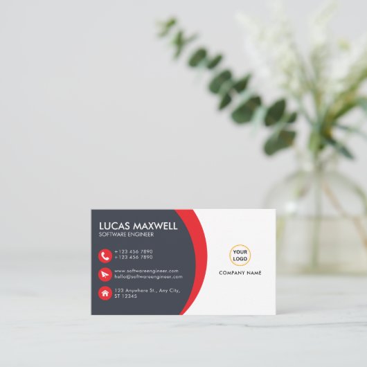ソフトウェアエンジニア名刺クリエイティブ モダン 名刺 (スタンド正面)