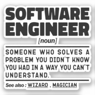 ソフトウェアエンジニア名詞コンピュータギークコーディング愛好家 シール