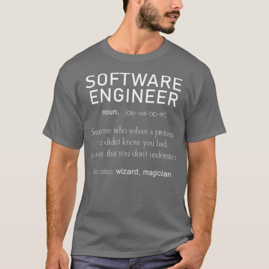 ソフトウェアエンジニア定義コーダの定義 Tシャツ (正面)