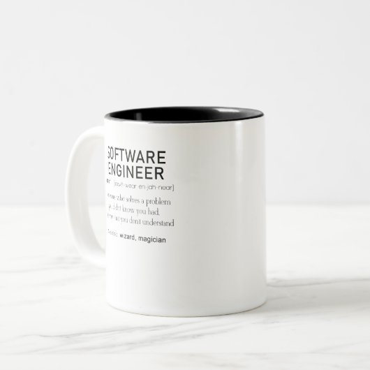 ソフトウェアエンジニア定義コーダー定義 ツートーンマグカップ (正面左)