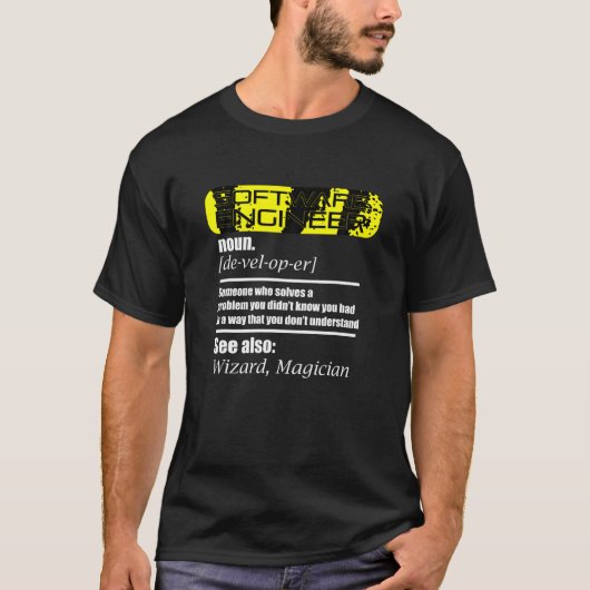 ソフトウェアエンジニア定義シャツコーダ定義 Tシャツ (正面)