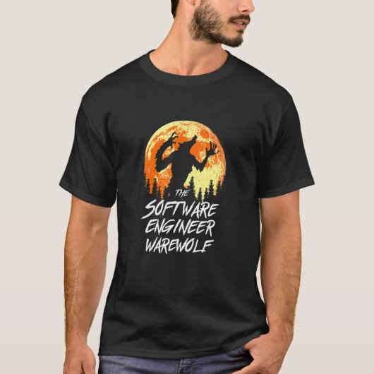 ソフトウェアエンジニアWerwolfハロウィーン開発者 Tシャツ (正面)