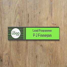 ソフトウェアテーマバイナリコード技術ビジネス：独自のロゴ サインプレート