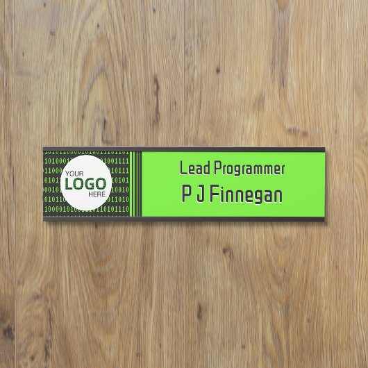 ソフトウェアテーマバイナリコード技術ビジネス：独自のロゴ サインプレート