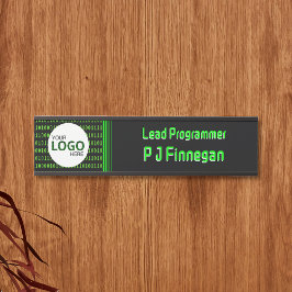 ソフトウェアテーマバイナリコード技術ビジネス：独自のロゴ サインプレート