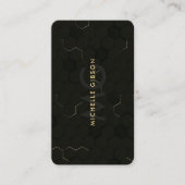 ソフトウェアモダンエンジニアモノグラムブラック金ゴールド 名刺 (正面)