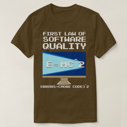 ソフトウェア品質に関する最初の法律EMC Tシャツ (デザイン正面)