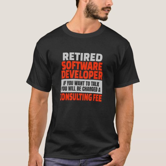 ソフトウェア退職した開発者の退職パーティーユーモア Tシャツ (正面)