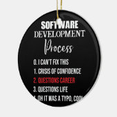 ソフトウェア開発プロセスPythonプログラマ セラミックオーナメント (左)