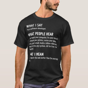 ソフトウェア開発者と言うこと人々が何を考えているか Tシャツ