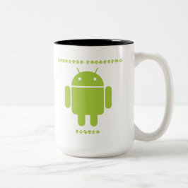 ソフトウェア開発者の内部(虫のDroidのフォントの手紙) ツートーンマグカップ