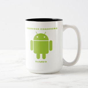 ソフトウェア開発者の内部(虫のDroidのフォントの手紙) ツートーンマグカップ