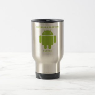 ソフトウェア開発者の内部(虫のDroidのフォントの手紙) トラベルマグ