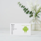 ソフトウェア開発者の内部(虫のDroidのフォントの手紙) 名刺 (スタンド正面)