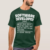 ソフトウェア開発者の名詞定義コーディングの専門家 Tシャツ (正面)