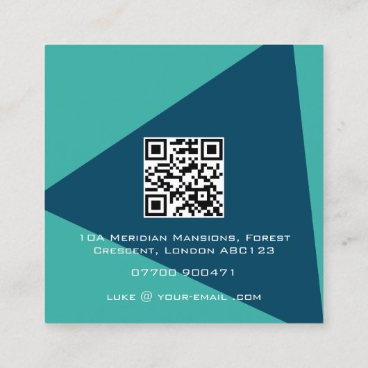 ソフトウェア開発者の幾何学的QRコードのカスタマイズ可能 スクエア名刺 (裏面)