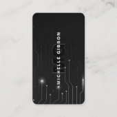 ソフトウェア開発者エンジニアブラックシルバーモダン 名刺 (正面)