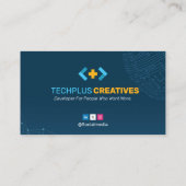 ソフトウェア開発者ビジネス | 青モダンバーコード 名刺 (裏面)