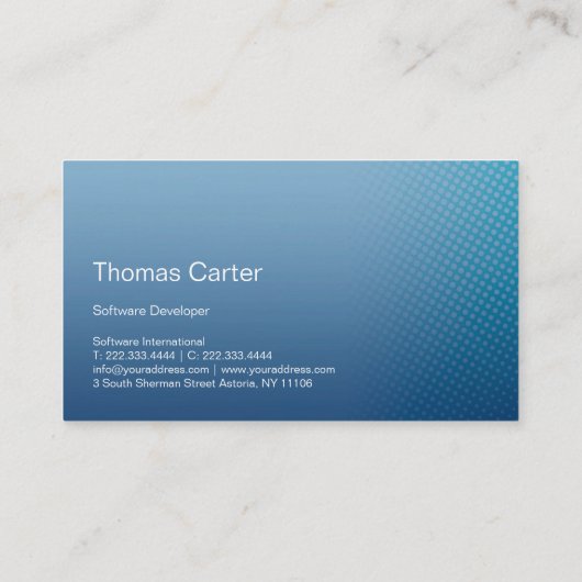 ソフトウェア開発者プログラ国際的マカード 名刺 (裏面)