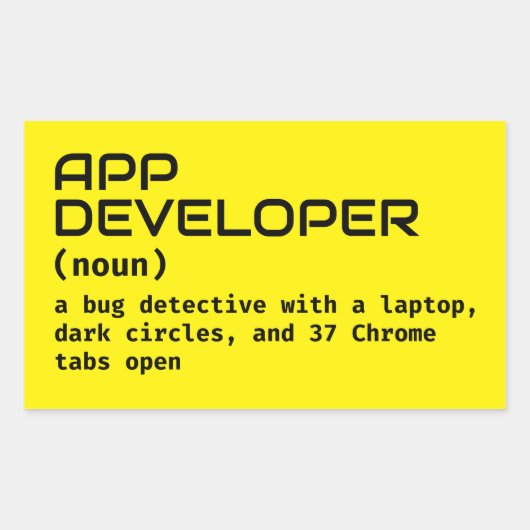ソフトウェア開発者ユーモアステッカー 長方形シール (正面)