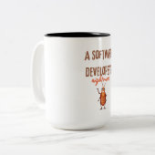 ソフトウェア開発者悪夢 おもしろい ツートーンマグカップ (正面左)