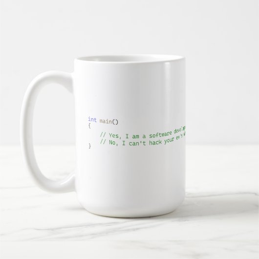 ソフトウェア開発者 コーヒーマグカップ (左)