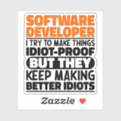 ソフトウェア開発者I Try To Make Things おもしろい クール シール (シート)