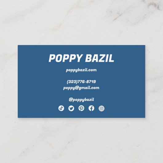 ソフトウェーストライプブミニマルはっきりしたラストブルーレトロ 名刺 (裏面)