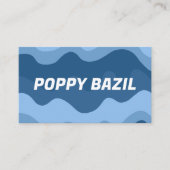 ソフトウェーストライプブミニマルはっきりしたラストブルーレトロ 名刺 (正面)