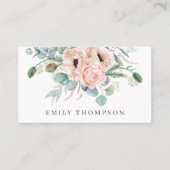 ソフトウォーターのカラーフローラポピーとバラ 名刺 (正面)