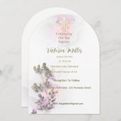 ソフトウォーターの色とゴールデンクロスバプテスマの招待 招待状 (正面/裏面)