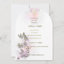 ソフトウォーターの色とゴールデンクロスバプテスマの招待 招待状