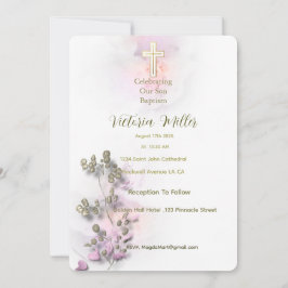 ソフトウォーターの色とゴールデンクロスバプテスマの招待 招待状