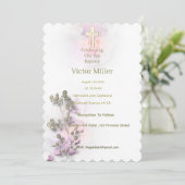 ソフトウォーターの色とゴールデンクロスバプテスマの招待 招待状 (スタンド正面)