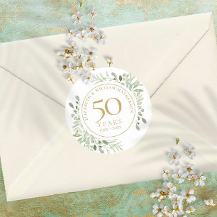 ソフトウォーターカラーのグリーン50周年記念 ラウンドシール