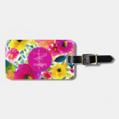 ソフトウォーターカラーの花の荷物タグ ラゲッジタグ (正面横)