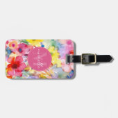 ソフトウォーターカラーの花の荷物タグ ラゲッジタグ (正面横)