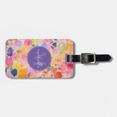 ソフトウォーターカラーの花の荷物タグ ラゲッジタグ (正面横)