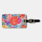 ソフトウォーターカラーの花の荷物タグ ラゲッジタグ (正面横)