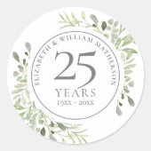 ソフトウォーターカラーの葉 25周年記念 ラウンドシール (正面)