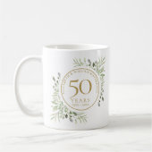 ソフトウォーターカラーの葉 50周年記念 コーヒーマグカップ (左)
