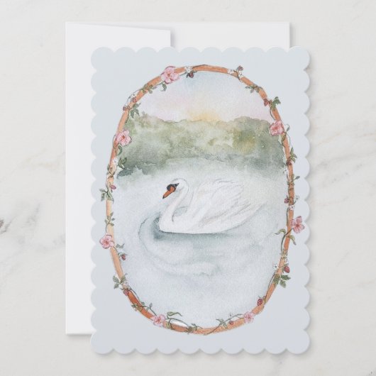 ソフトウォーターカラースワン サンキューカード (正面)