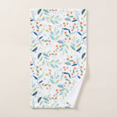 ソフトウォーターカラーズボタニカルパターンイラストレーション バスタオルセット (ハンドタオル)