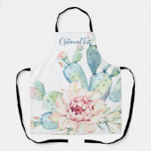 ソフトウォーターカラーパステルブルーミングサボテン エプロン (正面)