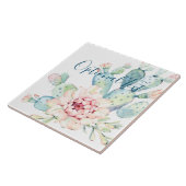 ソフトウォーターカラーパステルブルーミングサボテン タイル (側面)