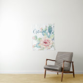 ソフトウォーターカラーパステルブルーミングサボテン タペストリー (インサイチュ)