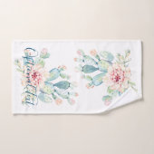 ソフトウォーターカラーパステルブルーミングサボテン バスタオルセット (ハンドタオル)